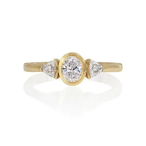 Jasmin Oval Trillion Diamond Ring