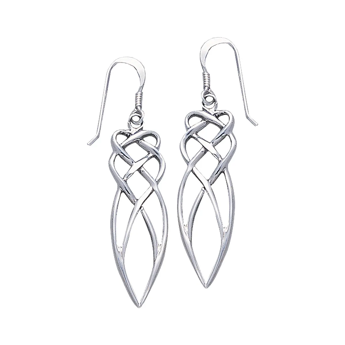 Jewelry Trends Sterling Silver Elegant Celtic Knot Work Long Dangle Earrings