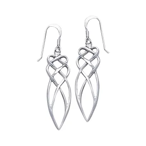 Jewelry Trends Sterling Silver Elegant Celtic Knot Work Long Dangle Earrings