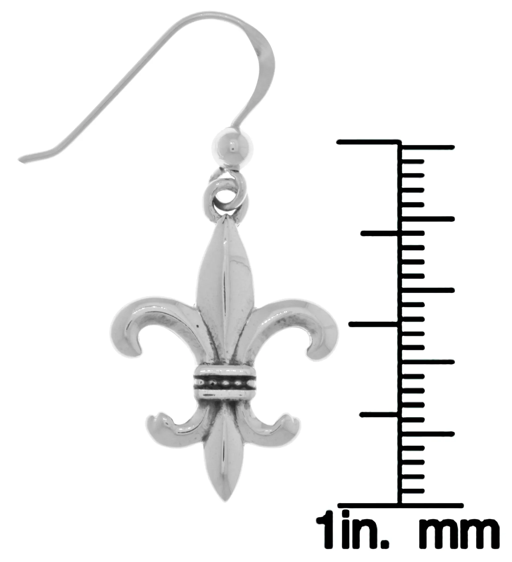 Jewelry Trends Sterling Silver Fleur De Lis Dangle Earrings