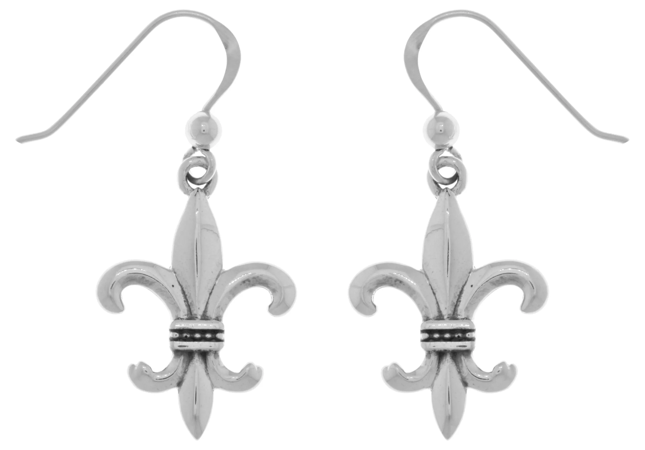 Jewelry Trends Sterling Silver Fleur De Lis Dangle Earrings