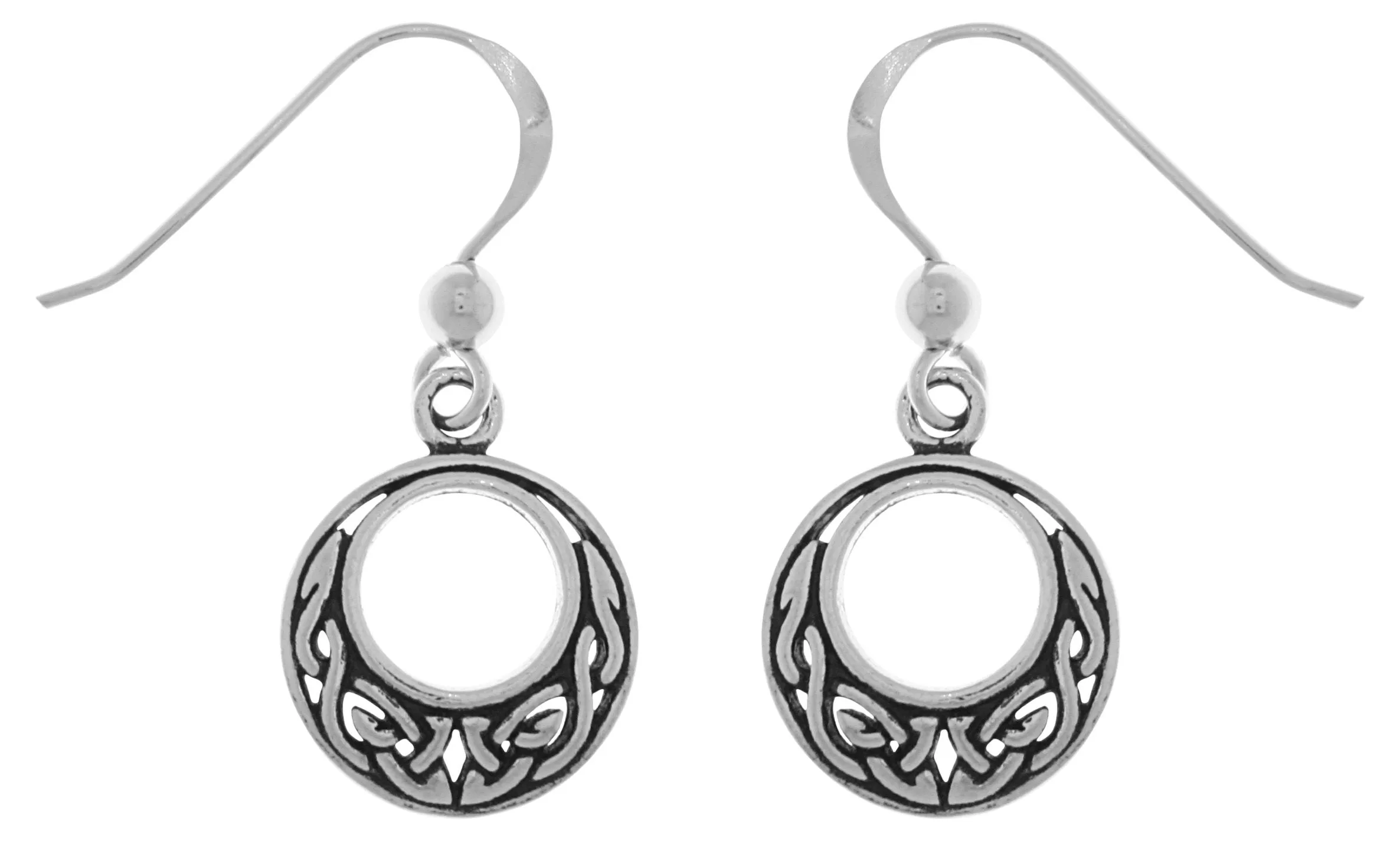 Jewelry Trends Sterling Silver Small Celtic Knot Round Dangle Earrings