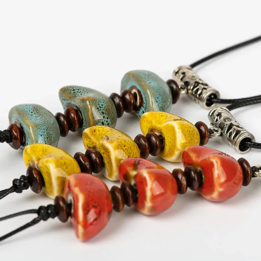 Jingdezhen Unique Shape Ceramic Beads Necklace