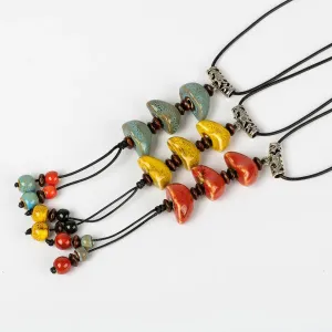 Jingdezhen Unique Shape Ceramic Beads Necklace