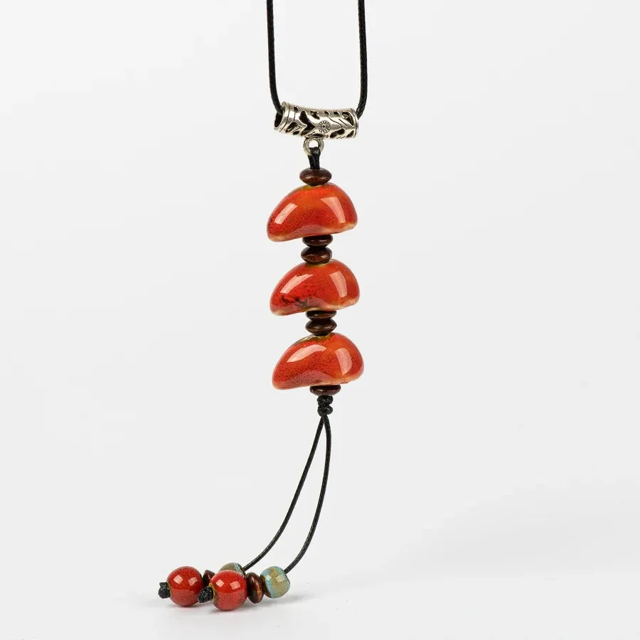 Jingdezhen Unique Shape Ceramic Beads Necklace