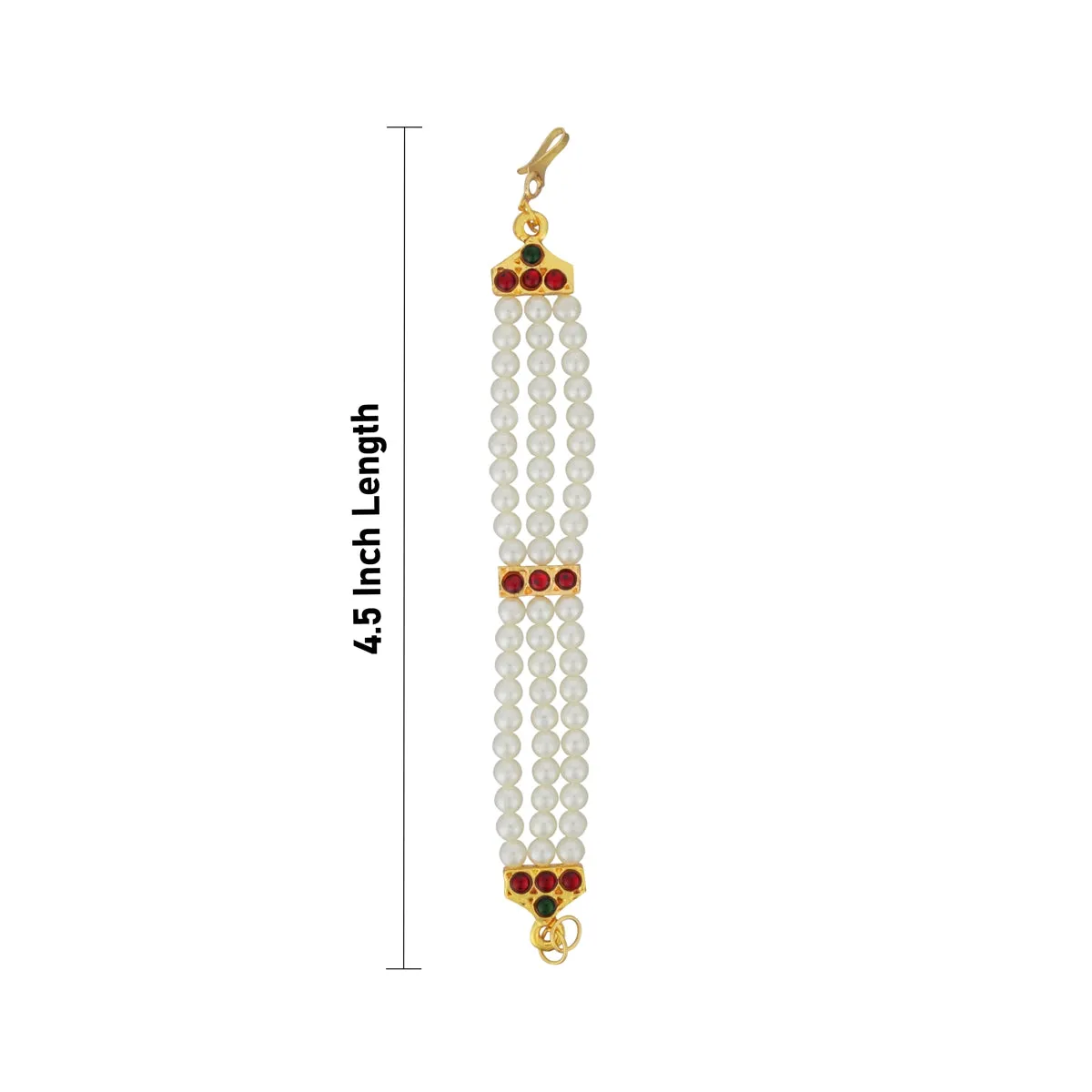 Kemp Mattal - 4.5 Inches | 3 Line Pearl Mattal/ Kemp Jewellery for Women