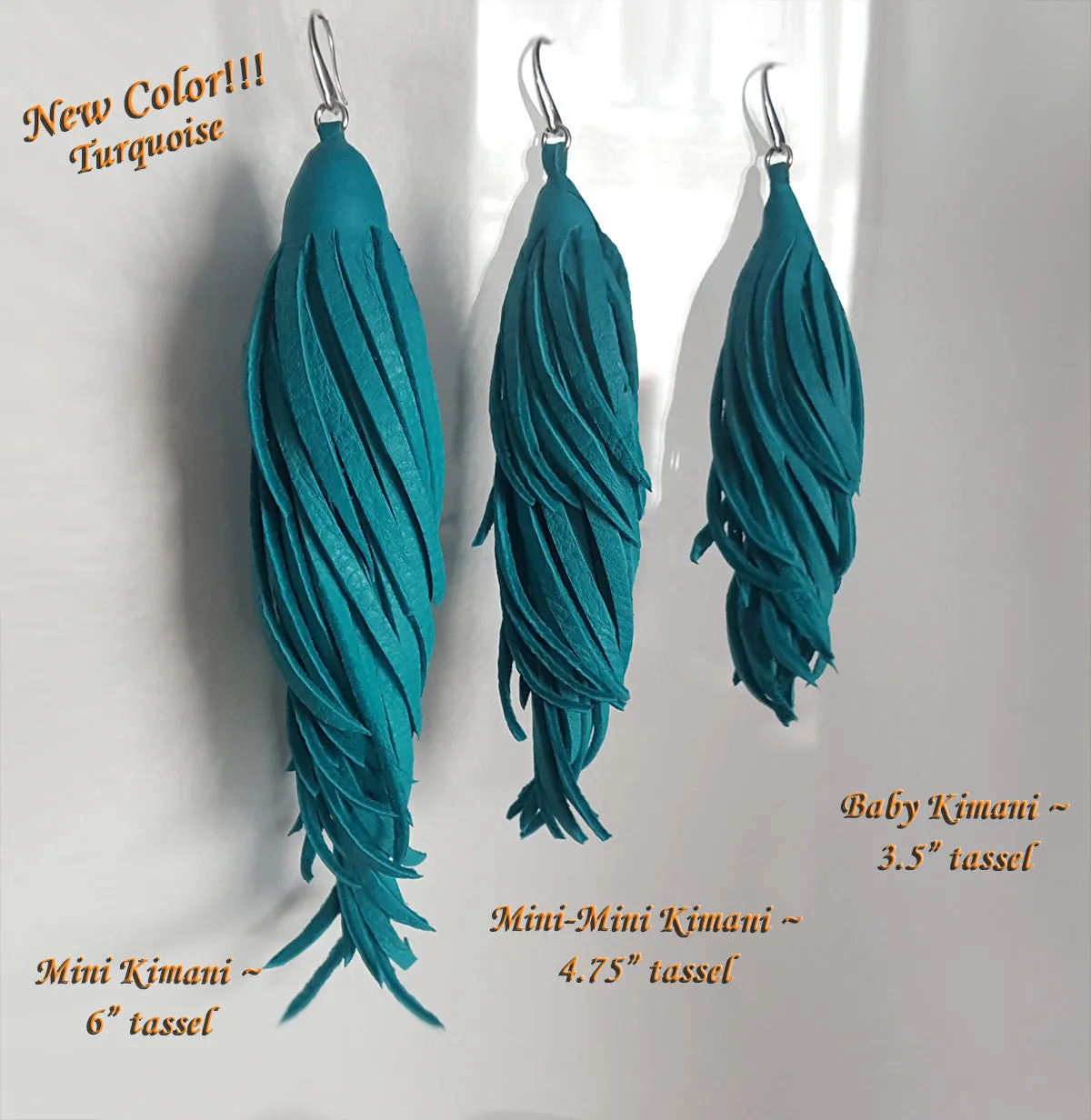 Kimani MINI 6" Long Leather Tassel Earrings - SS1101-M