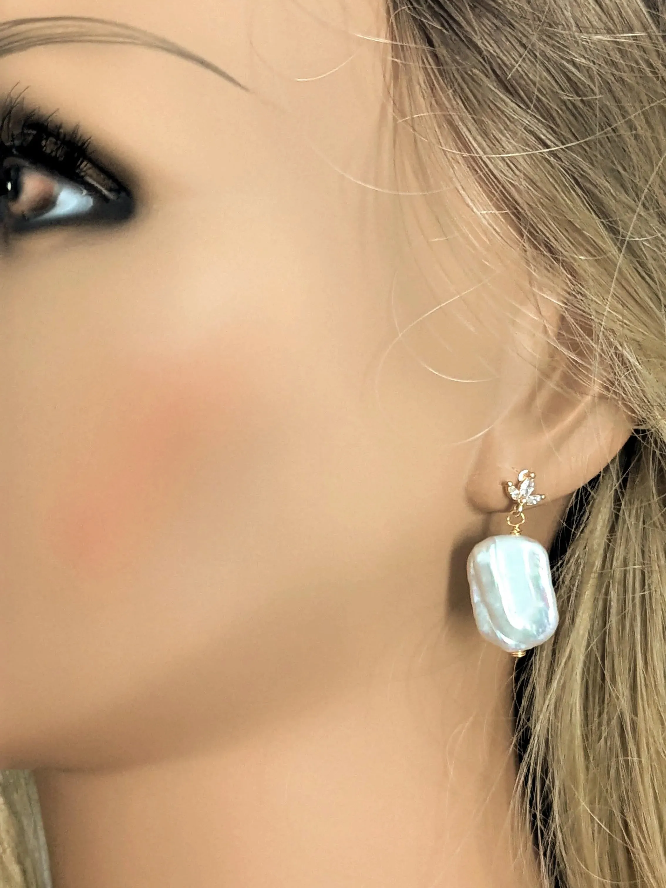 Large Baroque Pearl Earrings