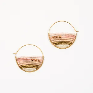 Layered Stripes Bead Hoop Earrings