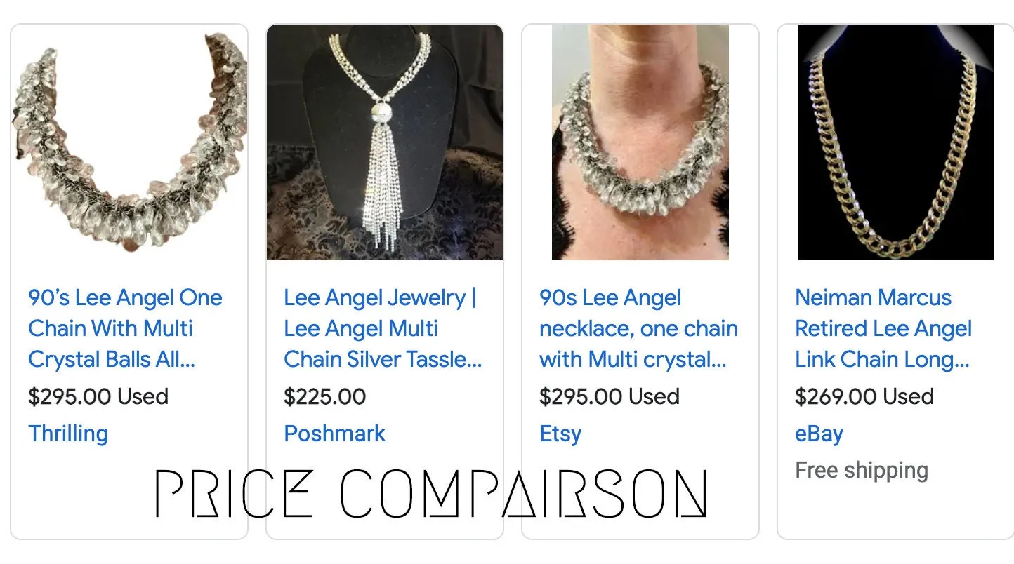 Lee Angel Golden Chain Necklace 3 Strand 90s designer Vintage Necklace