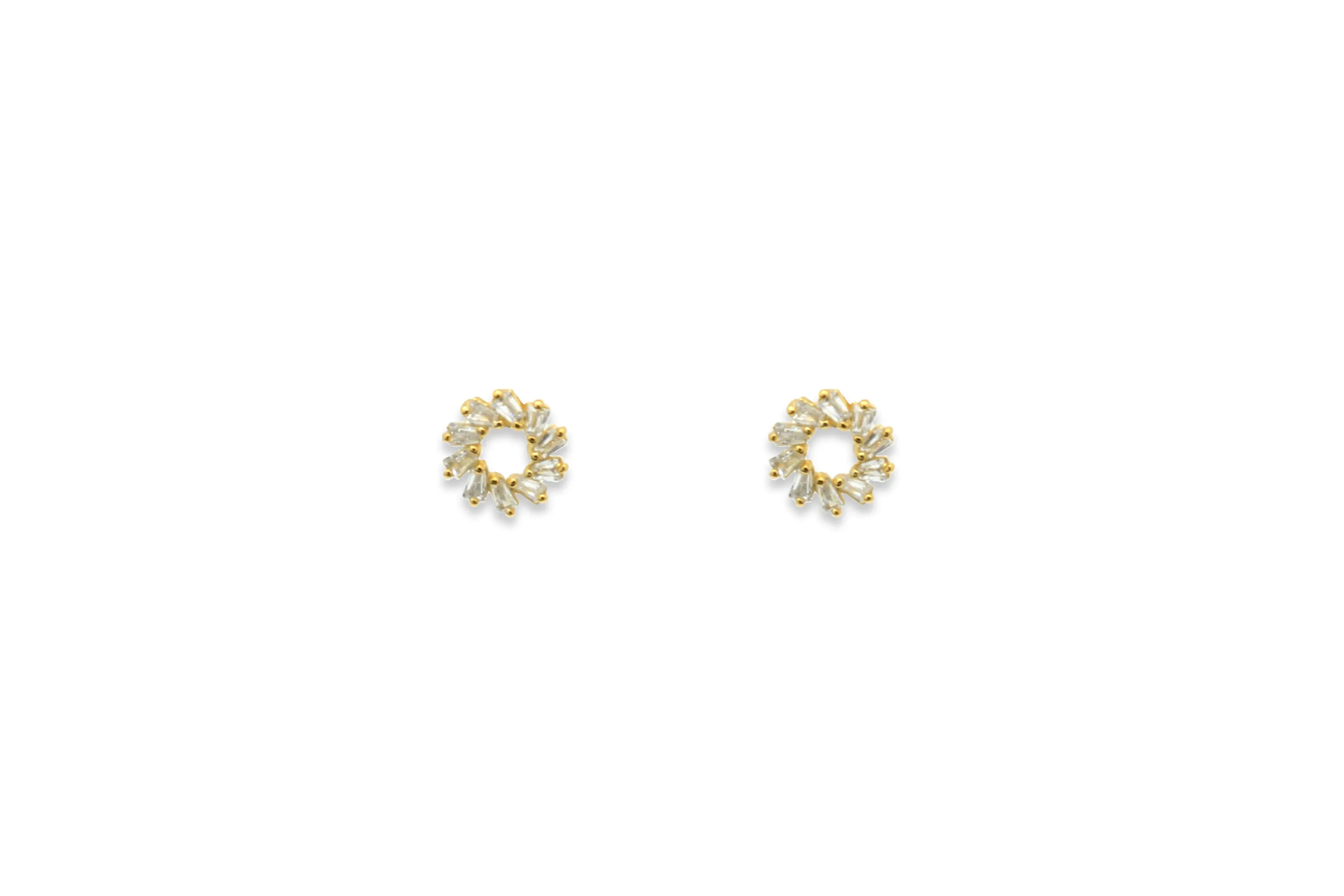 Maeve Gold Hollow CZ Sterling Silver Stud Earrings