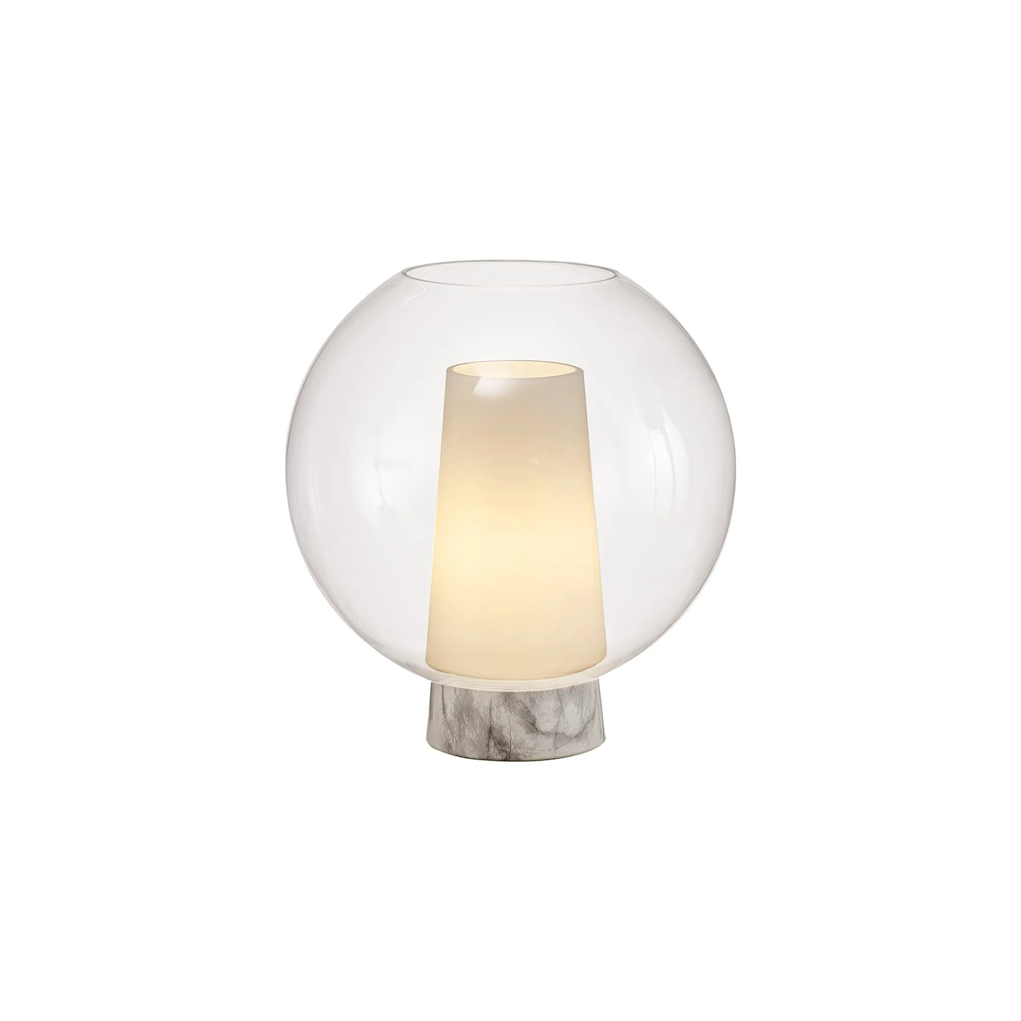 Mantra M8404 Nora Ball Table Lamp Gold/White/Clear Glass