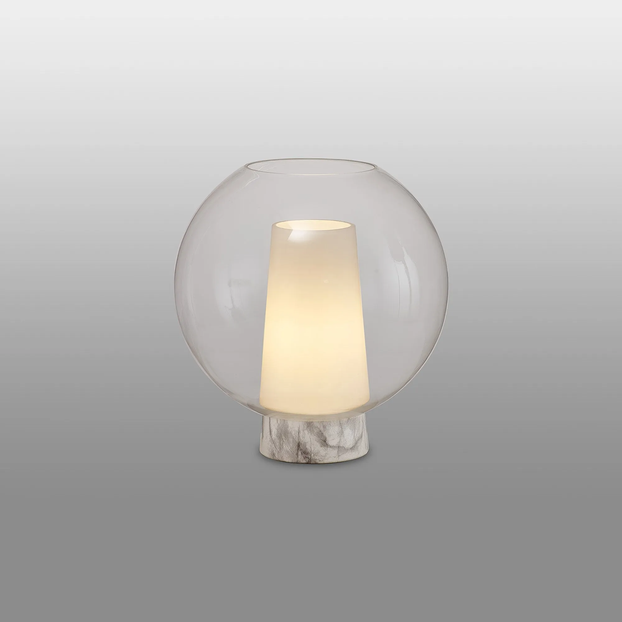Mantra M8404 Nora Ball Table Lamp Gold/White/Clear Glass