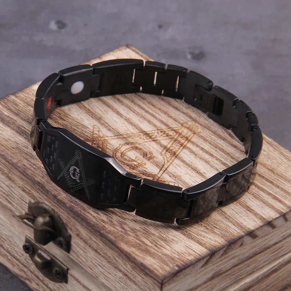 Masonic Black Magnetic Health Energy Viking Bracelet