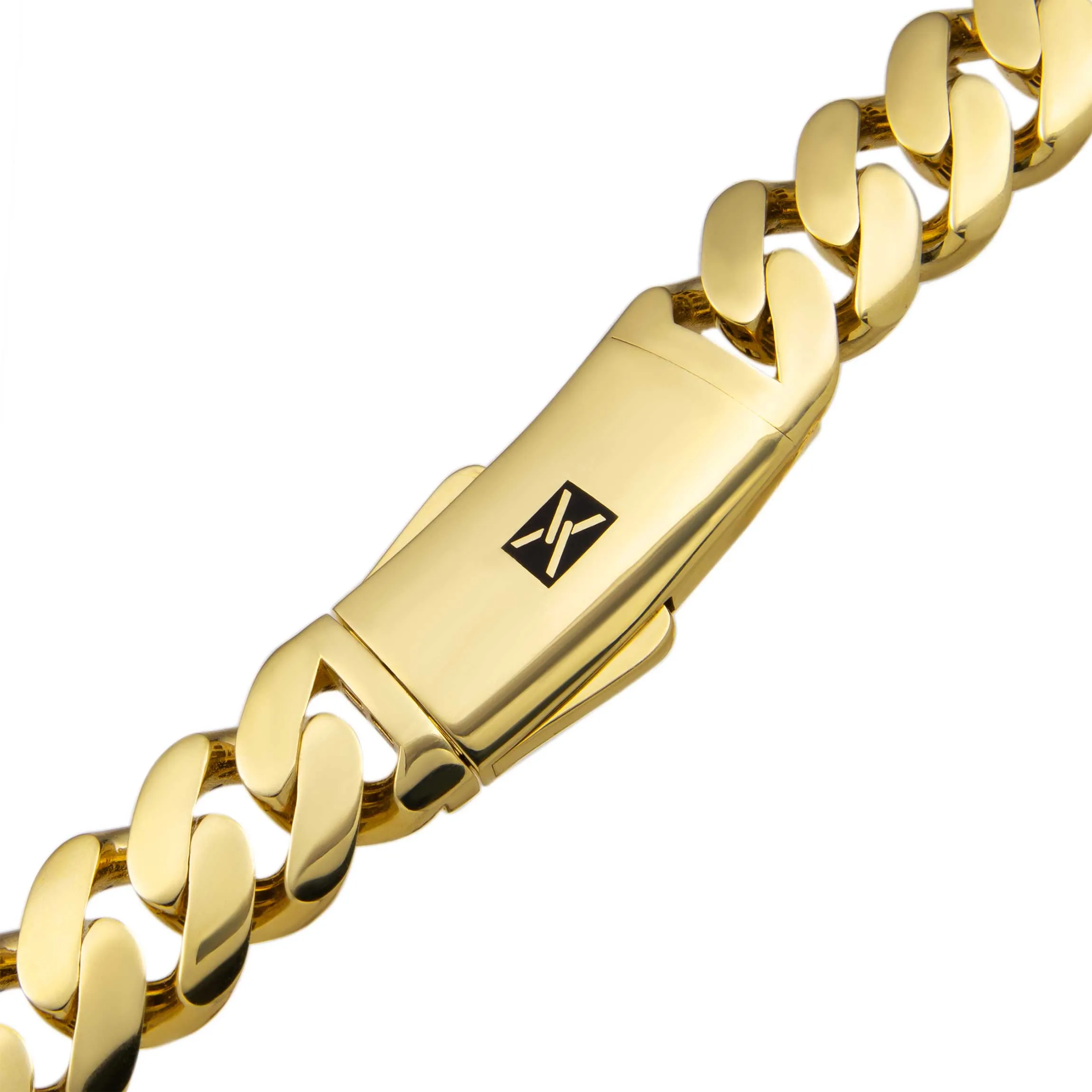 Men's Miami Cuban Royal Link Monaco Chain Necklace 10K Yellow Gold - Hollow