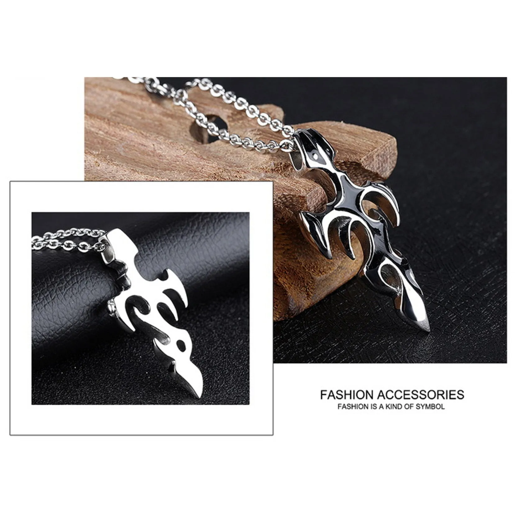 Men’s Sword Gothic Stainless Steel Necklace