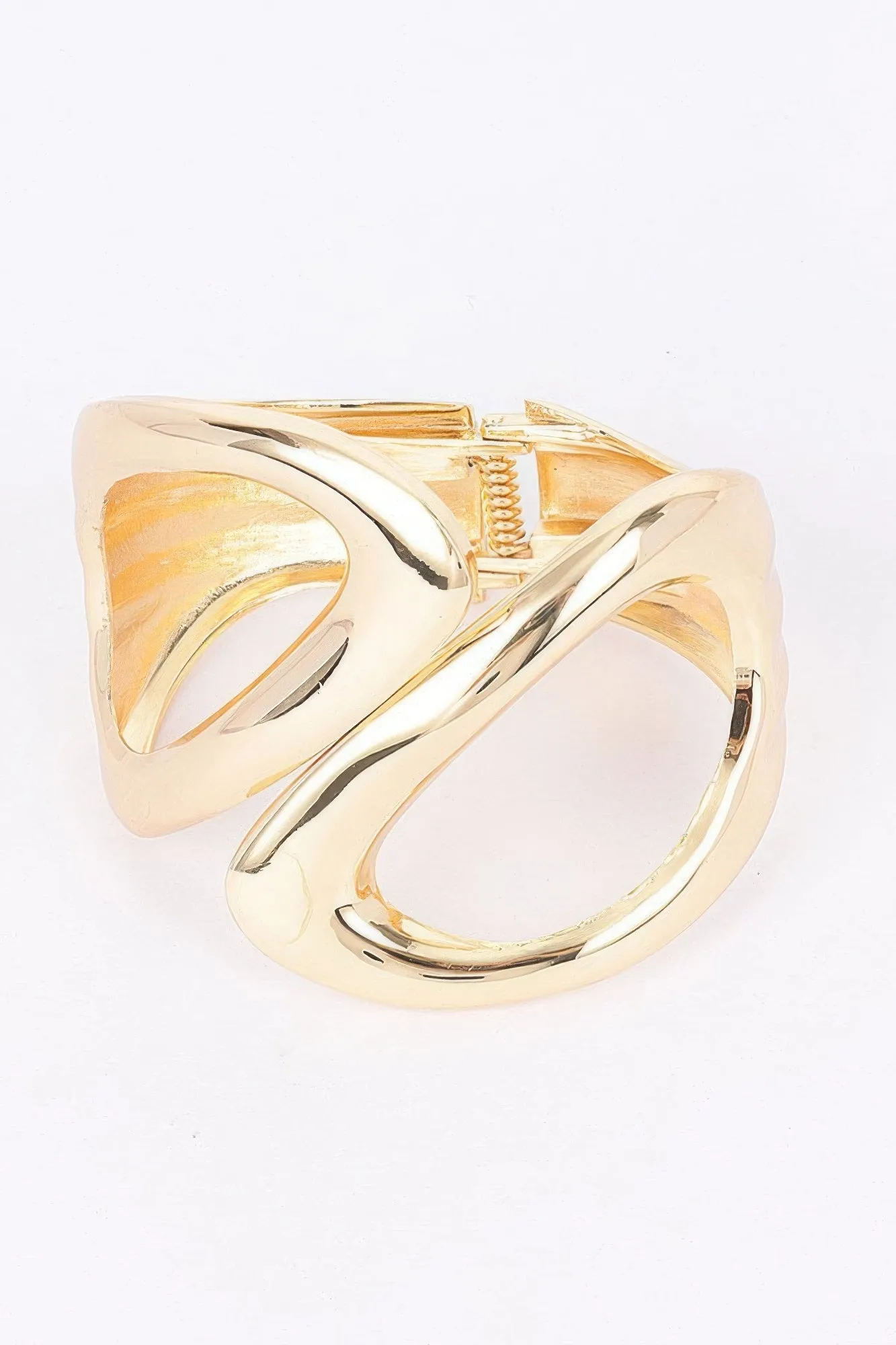 Metal Spring Open Chic Hinge Cuff Bracelet