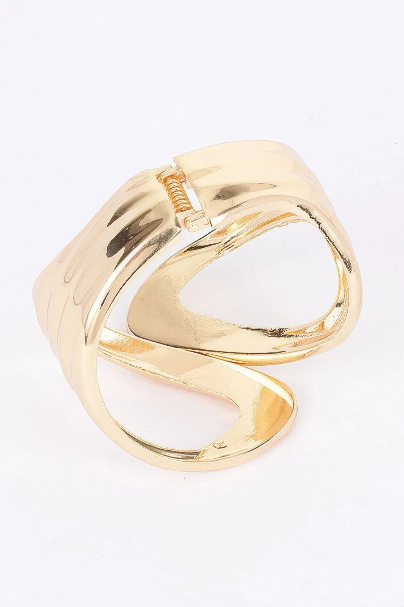 Metal Spring Open Chic Hinge Cuff Bracelet