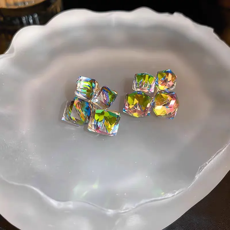 Multi Shimmering Crystals Earrings