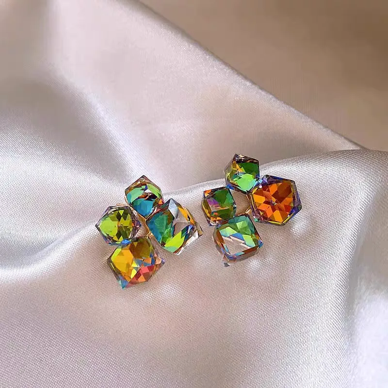 Multi Shimmering Crystals Earrings