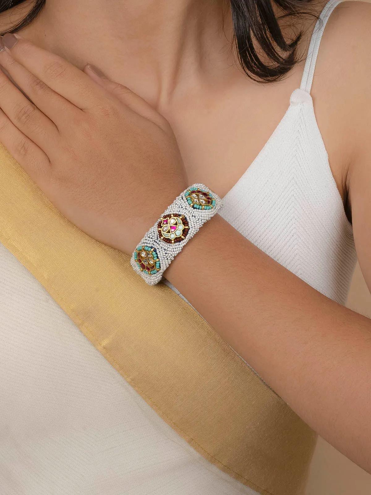 Multicolor Gold Plated Mishr Bracelet - MR-BRAC141M