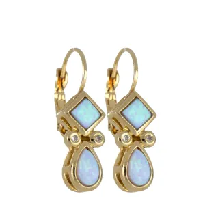 Opalas do Mar/Black Onyx Collection - 2 Stone French Wire Earrings