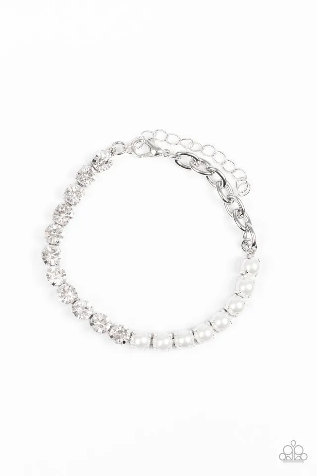 Paparazzi Bracelet ~ Out Like A SOCIALITE - White