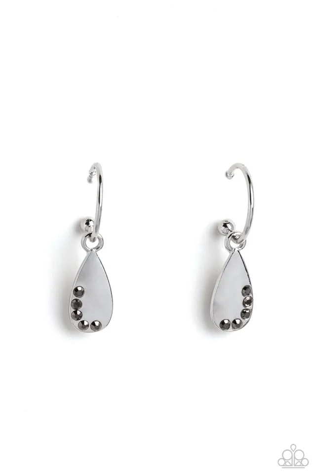 Paparazzi Earring ~ Borderline Baddie - Silver