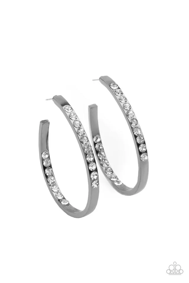 Paparazzi Earring ~ Borderline Brilliance - Black