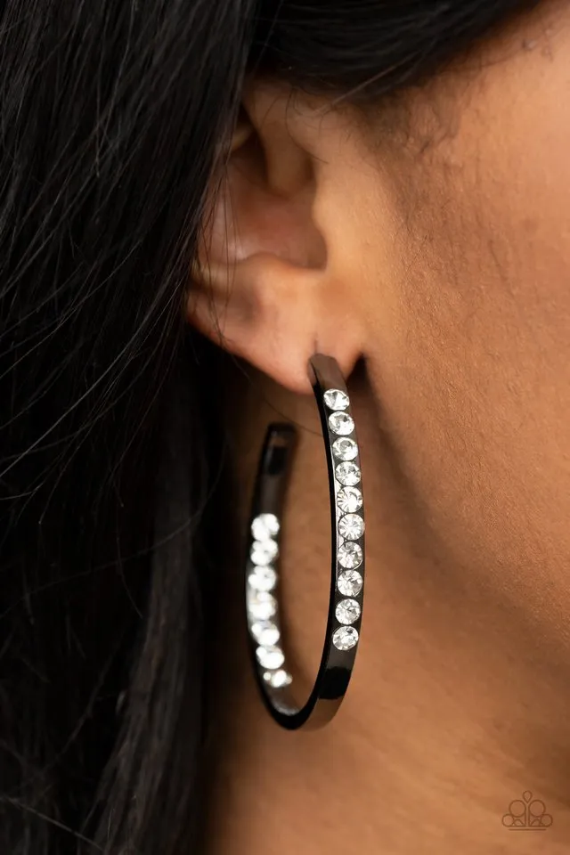 Paparazzi Earring ~ Borderline Brilliance - Black