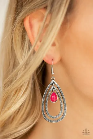 Paparazzi Earring ~ Drops of Color - Pink