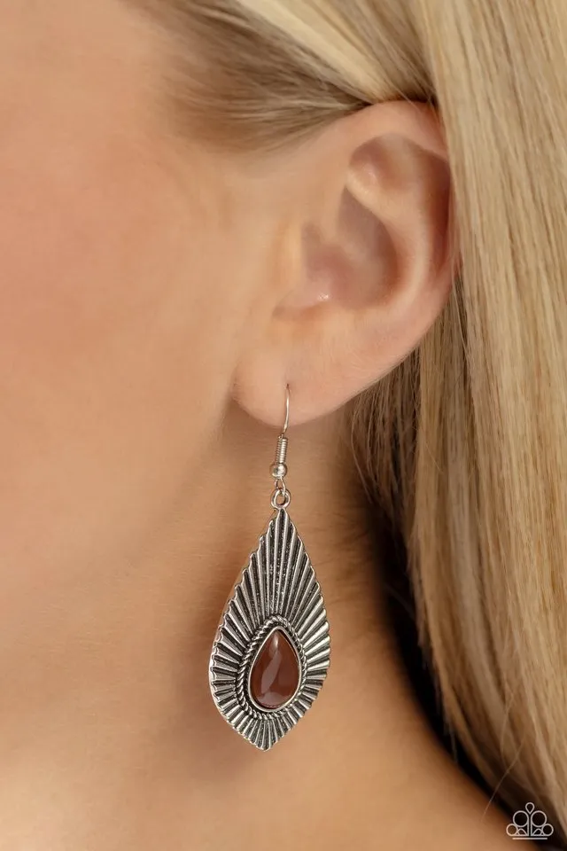 Paparazzi Earring ~ SOUL-ar Flare - Brown
