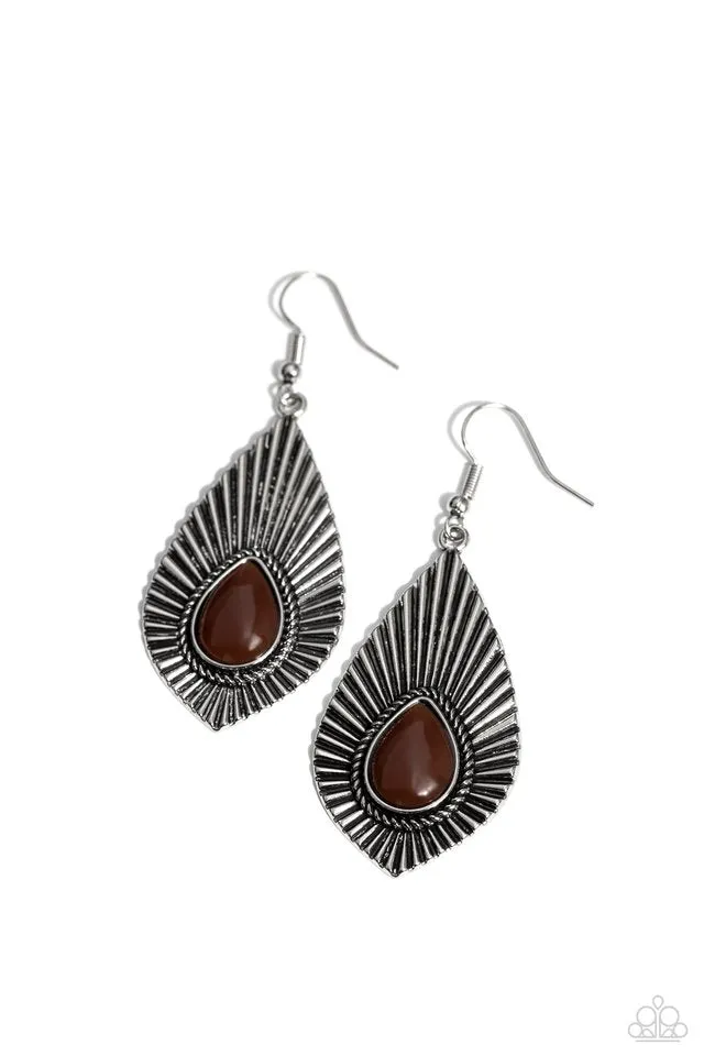 Paparazzi Earring ~ SOUL-ar Flare - Brown