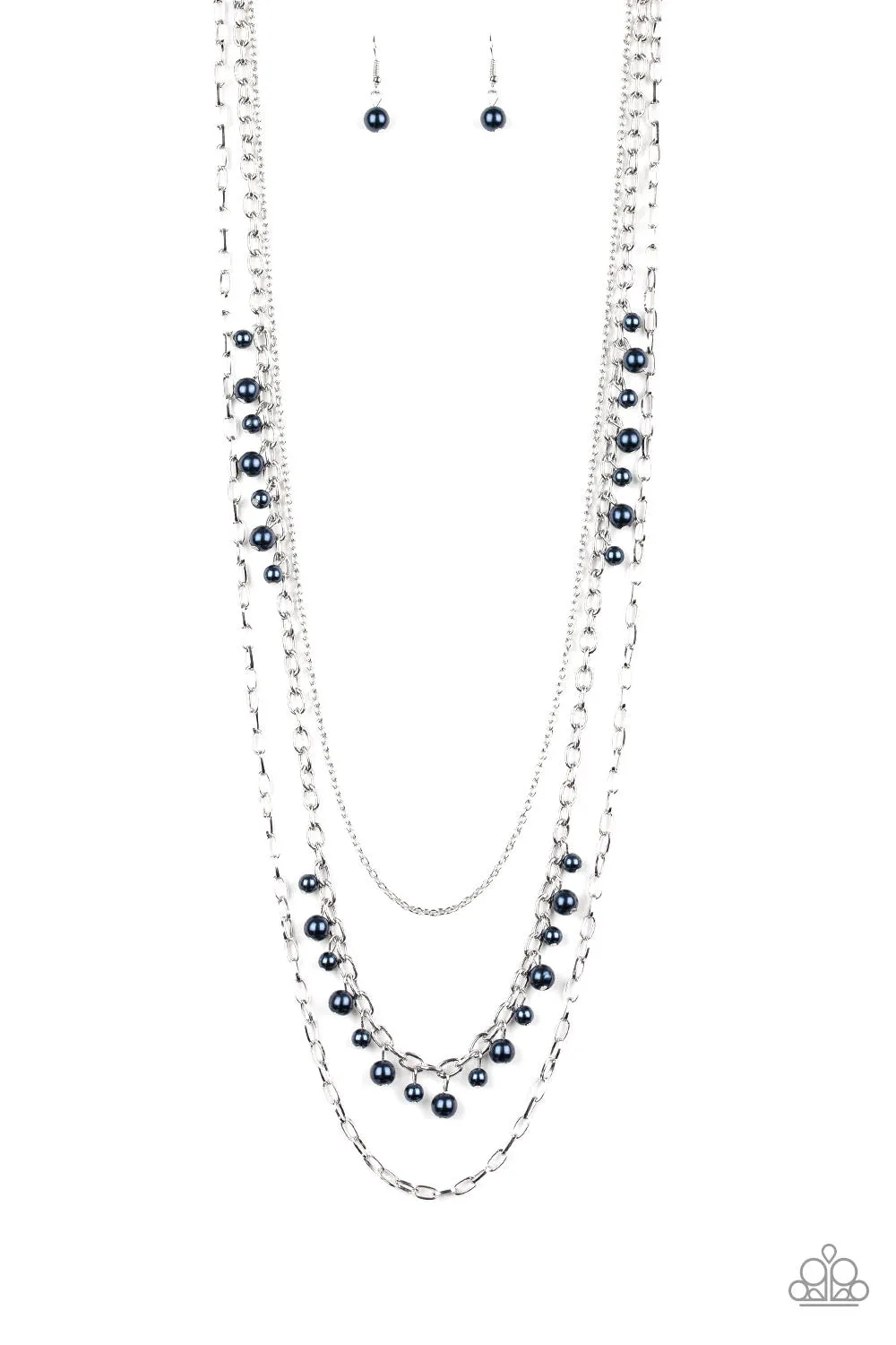 Paparazzi Pearl Pageant Blue Long Necklace - P2RE-BLXX-230XX