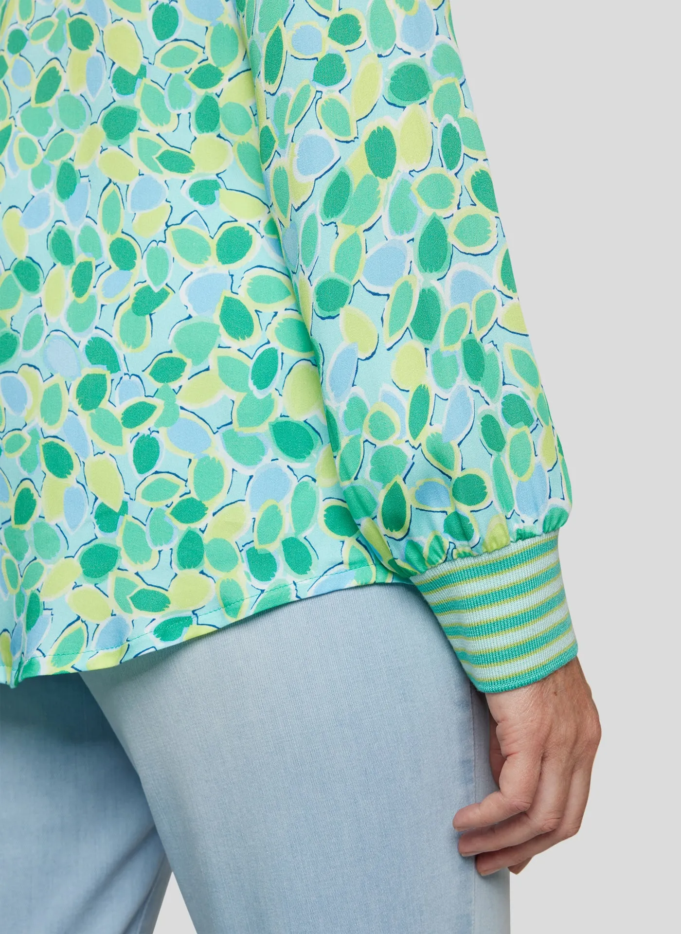 Pattern Collared Blouse - Emerald