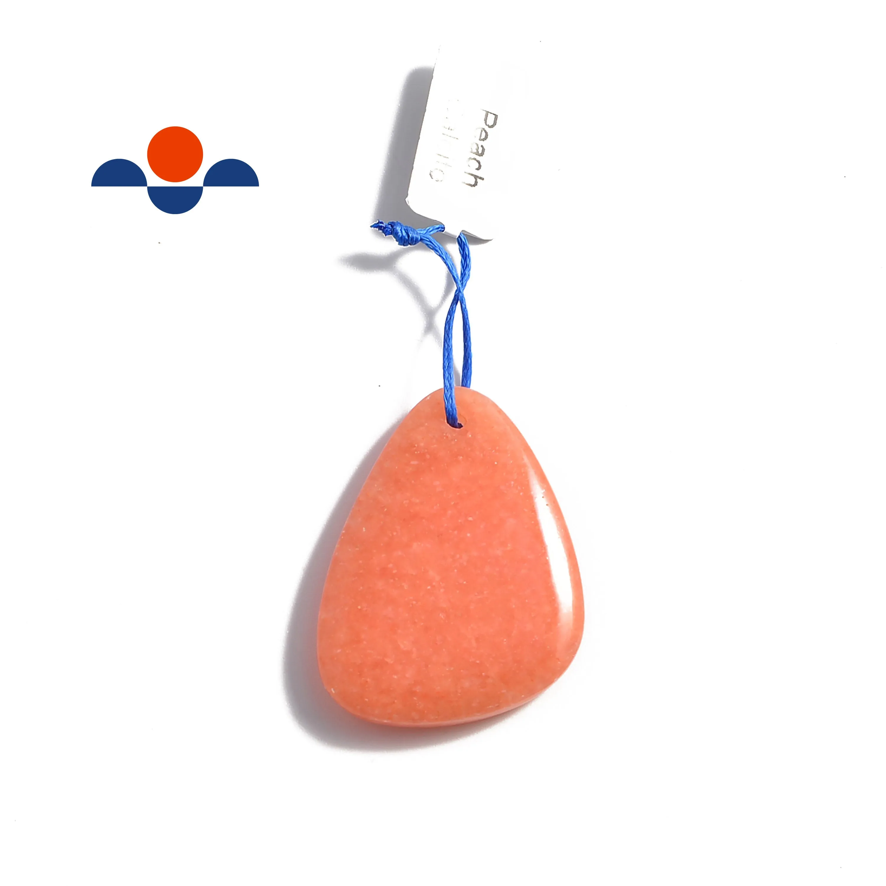 Peach Calcite Pendant Teardrop or Irregular Shape Approx 30x40mm