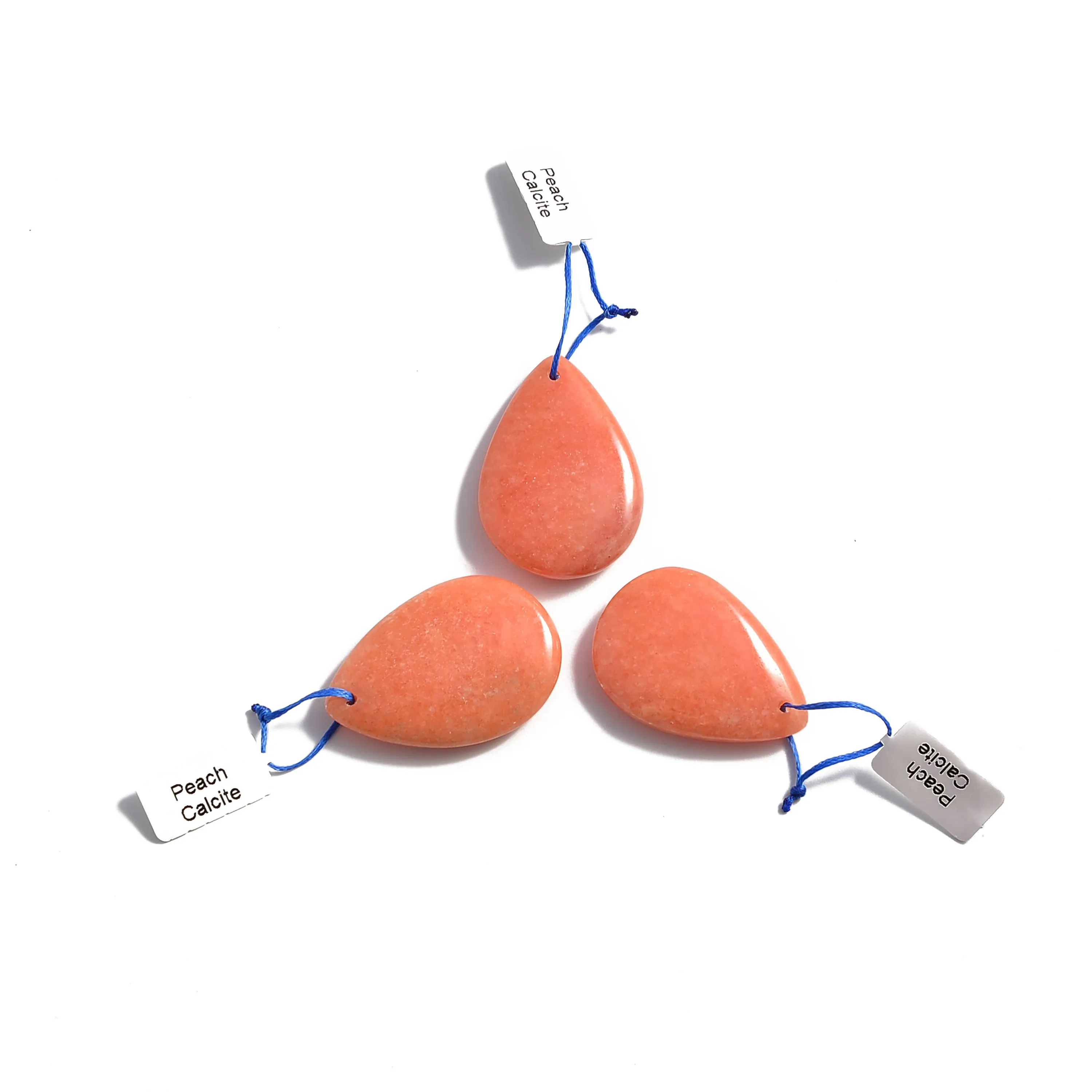 Peach Calcite Pendant Teardrop or Irregular Shape Approx 30x40mm