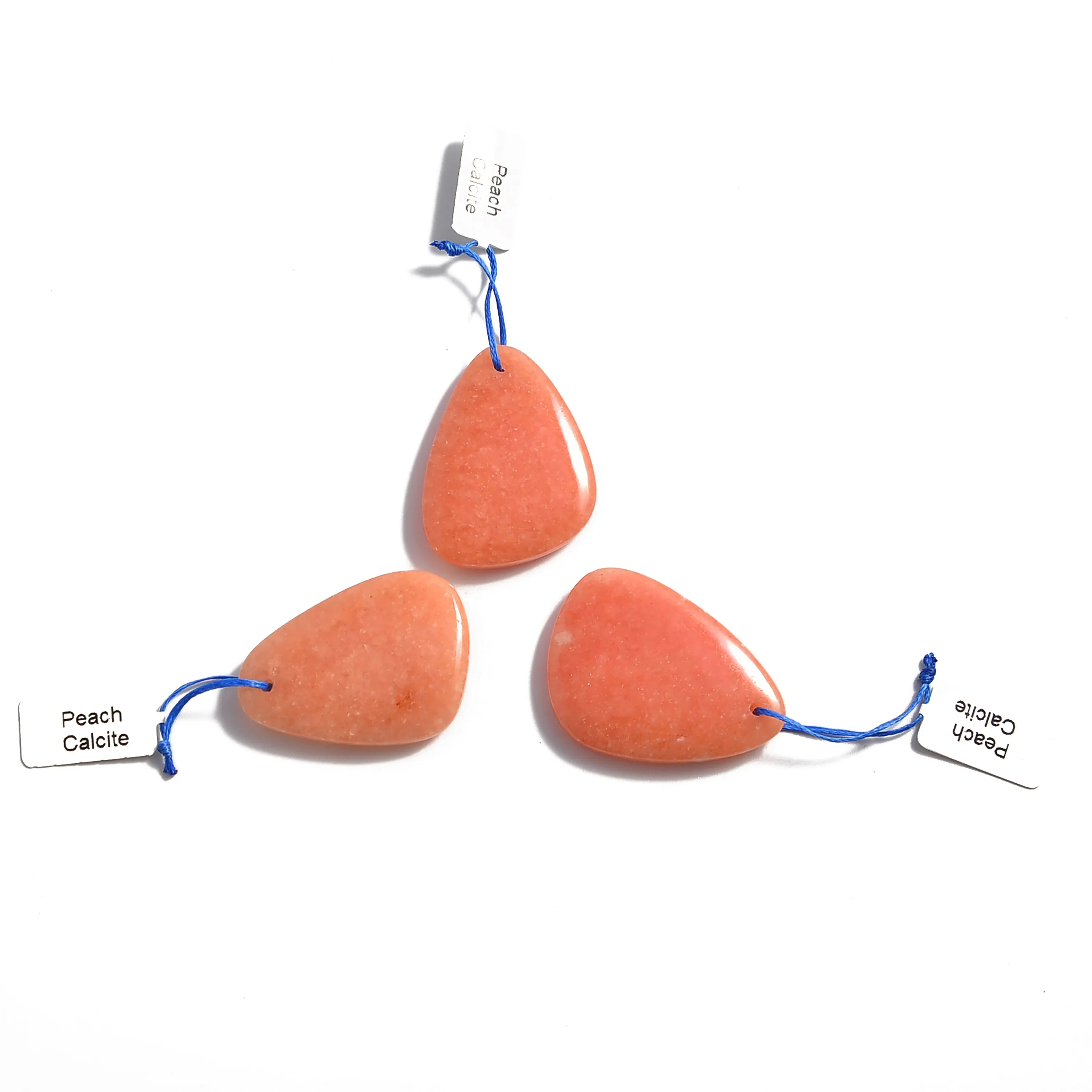 Peach Calcite Pendant Teardrop or Irregular Shape Approx 30x40mm