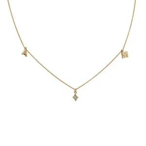 personalised gold initials necklace