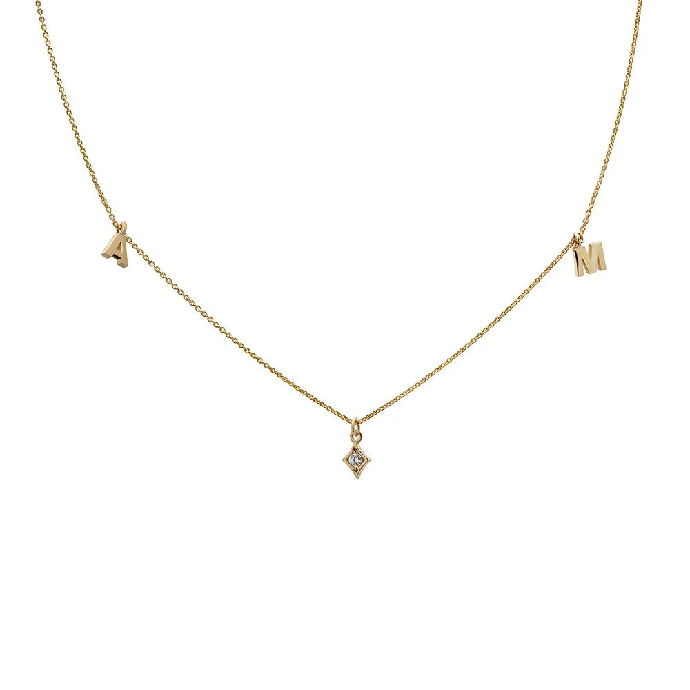 personalised gold initials necklace