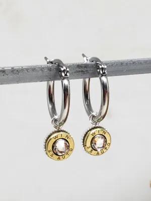 Petite Small Caliber Bullet Hoop Earrings