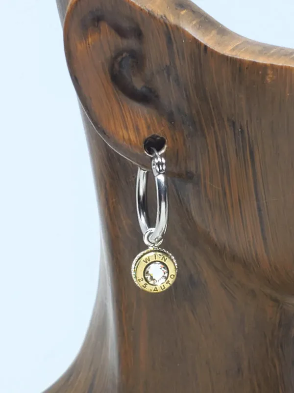 Petite Small Caliber Bullet Hoop Earrings