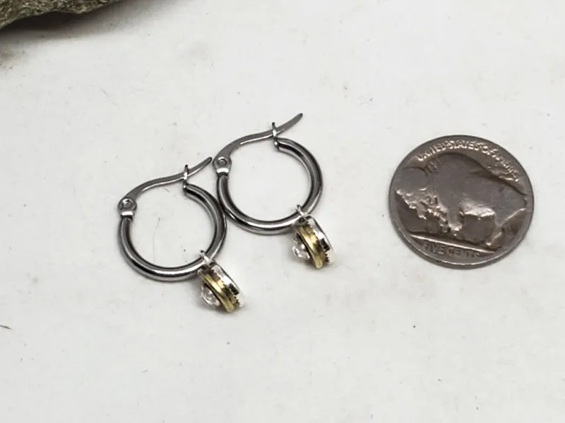 Petite Small Caliber Bullet Hoop Earrings