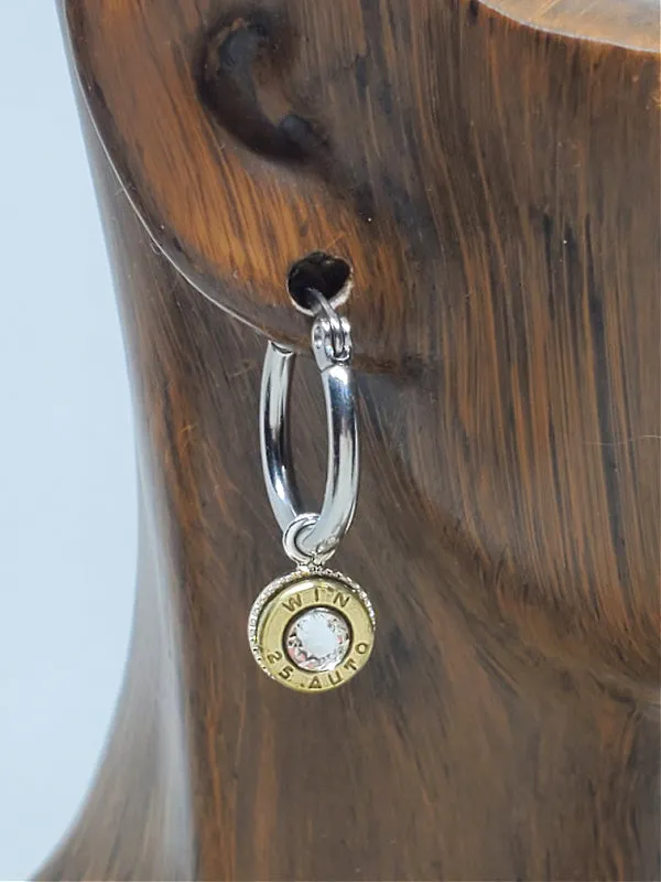 Petite Small Caliber Bullet Hoop Earrings