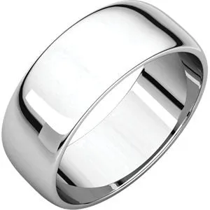 Platinum 7mm Half Round Light Band