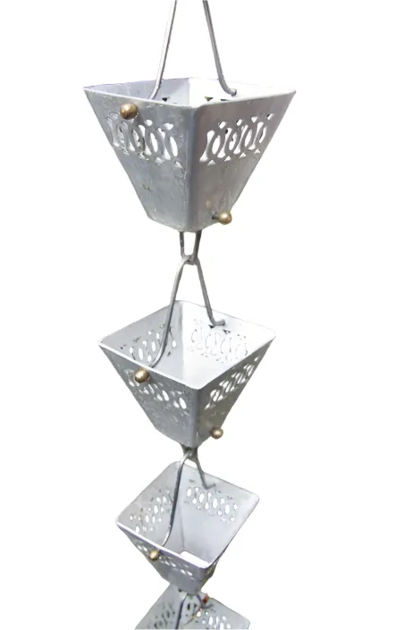 Professional Square Cup Rain Chain Decorative Aluminum Water Feature Modern Design