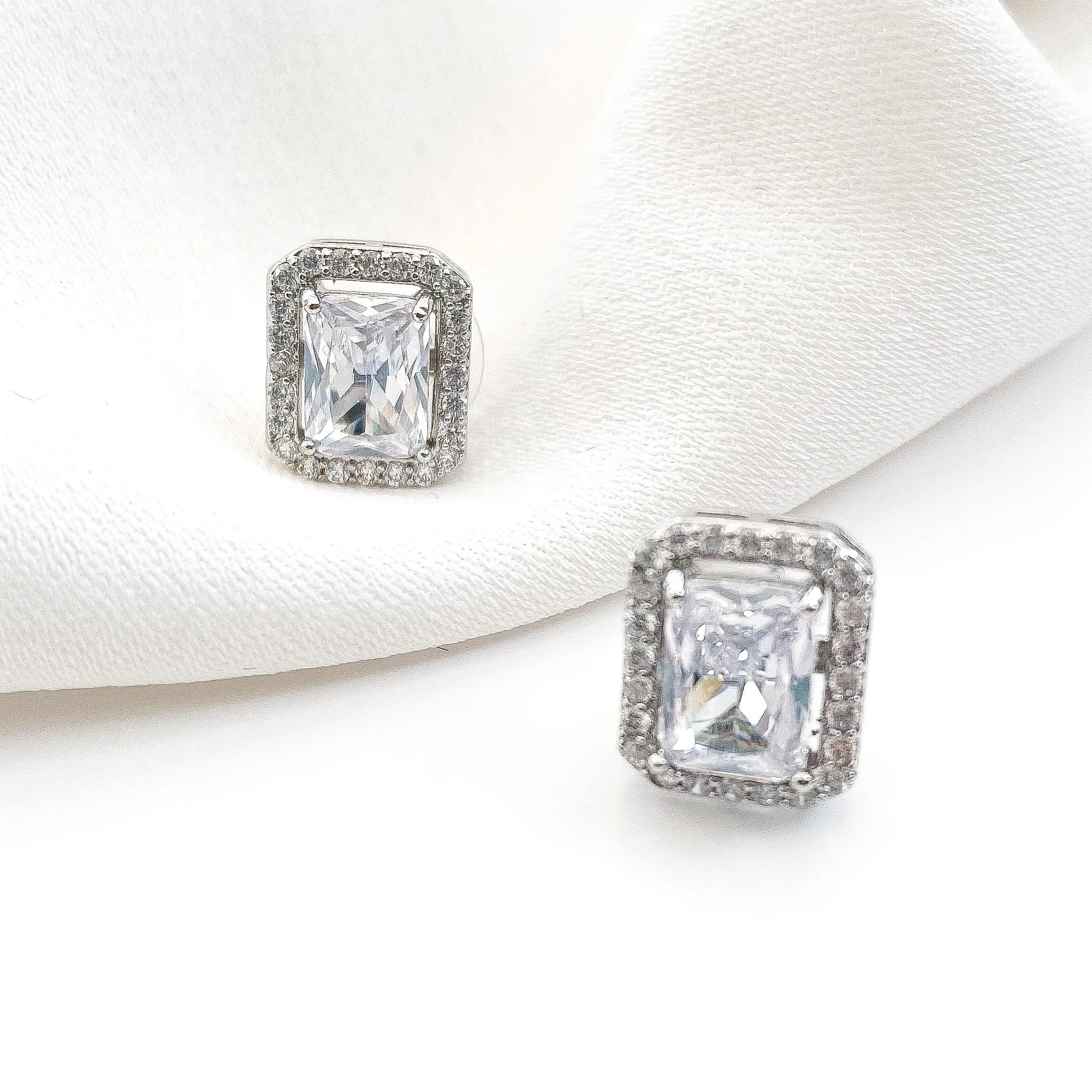 Rectangle Crystal Earrings