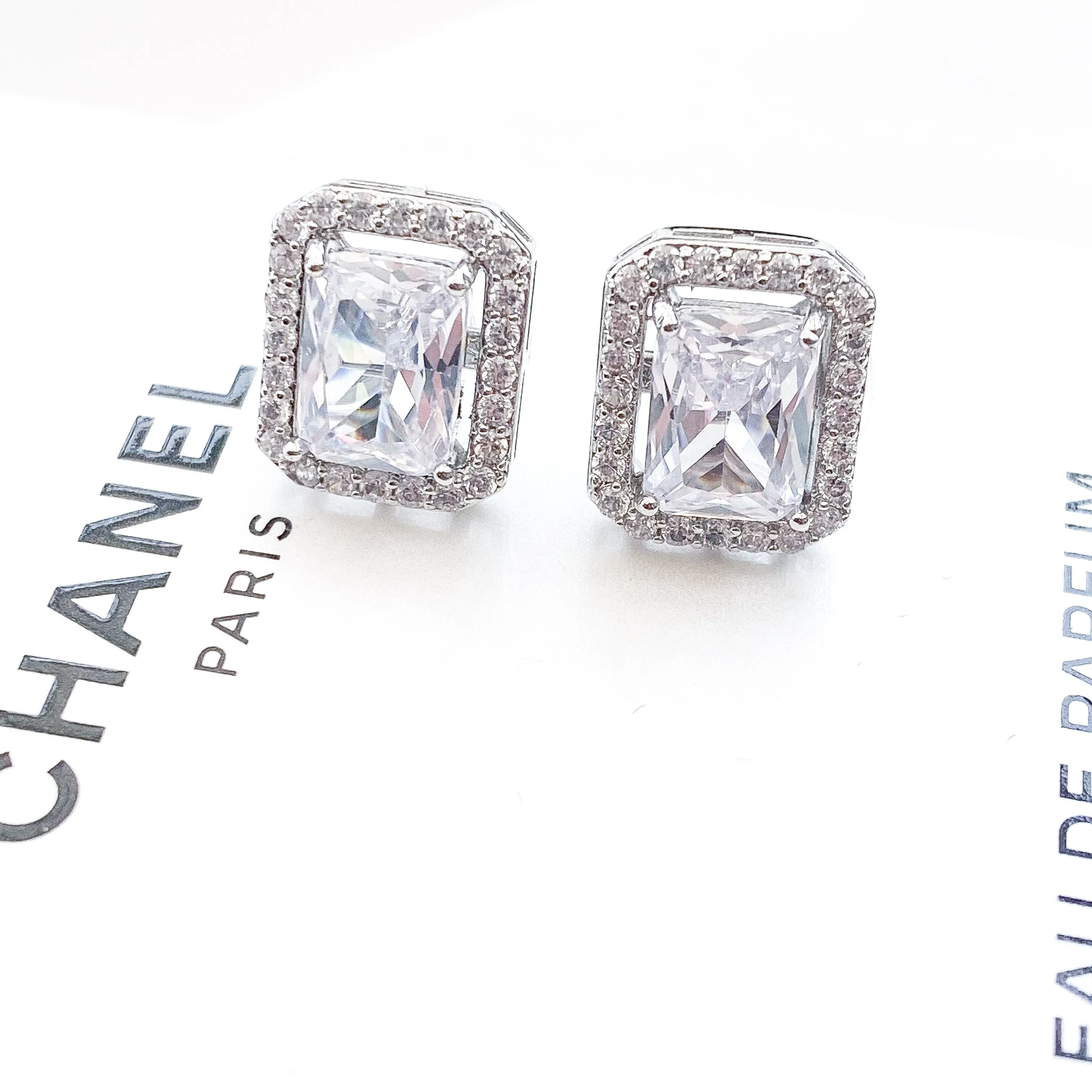 Rectangle Crystal Earrings
