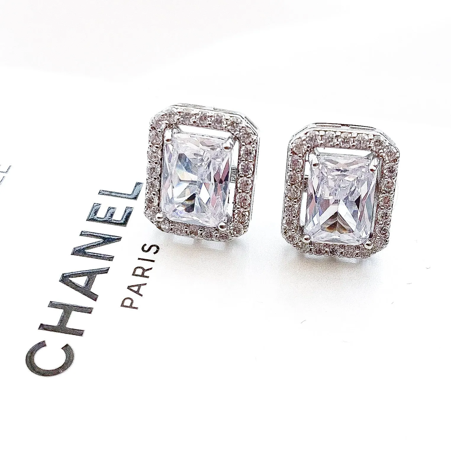 Rectangle Crystal Earrings
