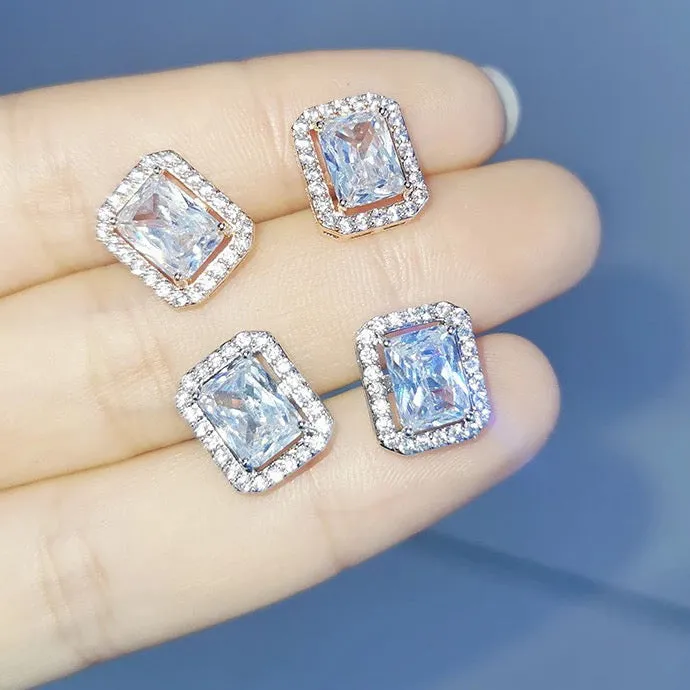 Rectangle Crystal Earrings